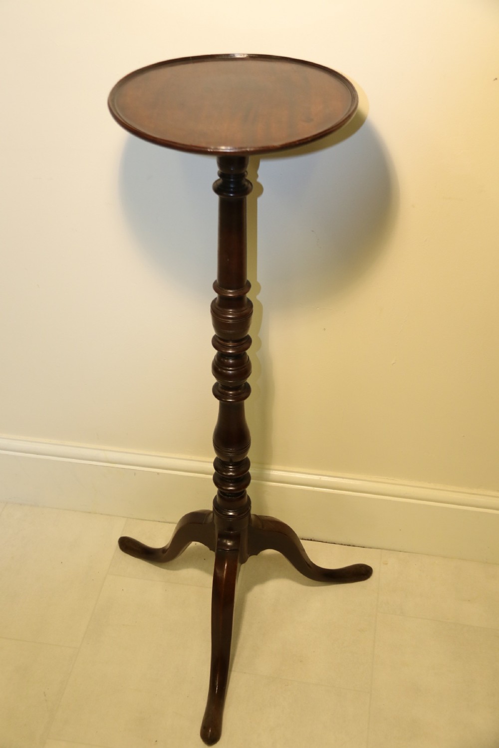 A Rare Early Georgian Mahogany Tripod Candle Stand View III