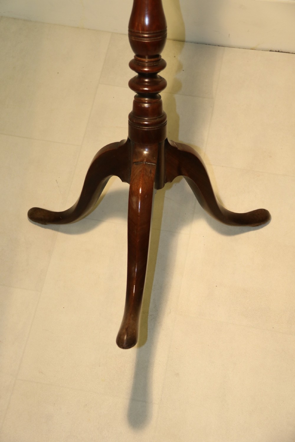 A Rare Early Georgian Mahogany Tripod Candle Stand View X