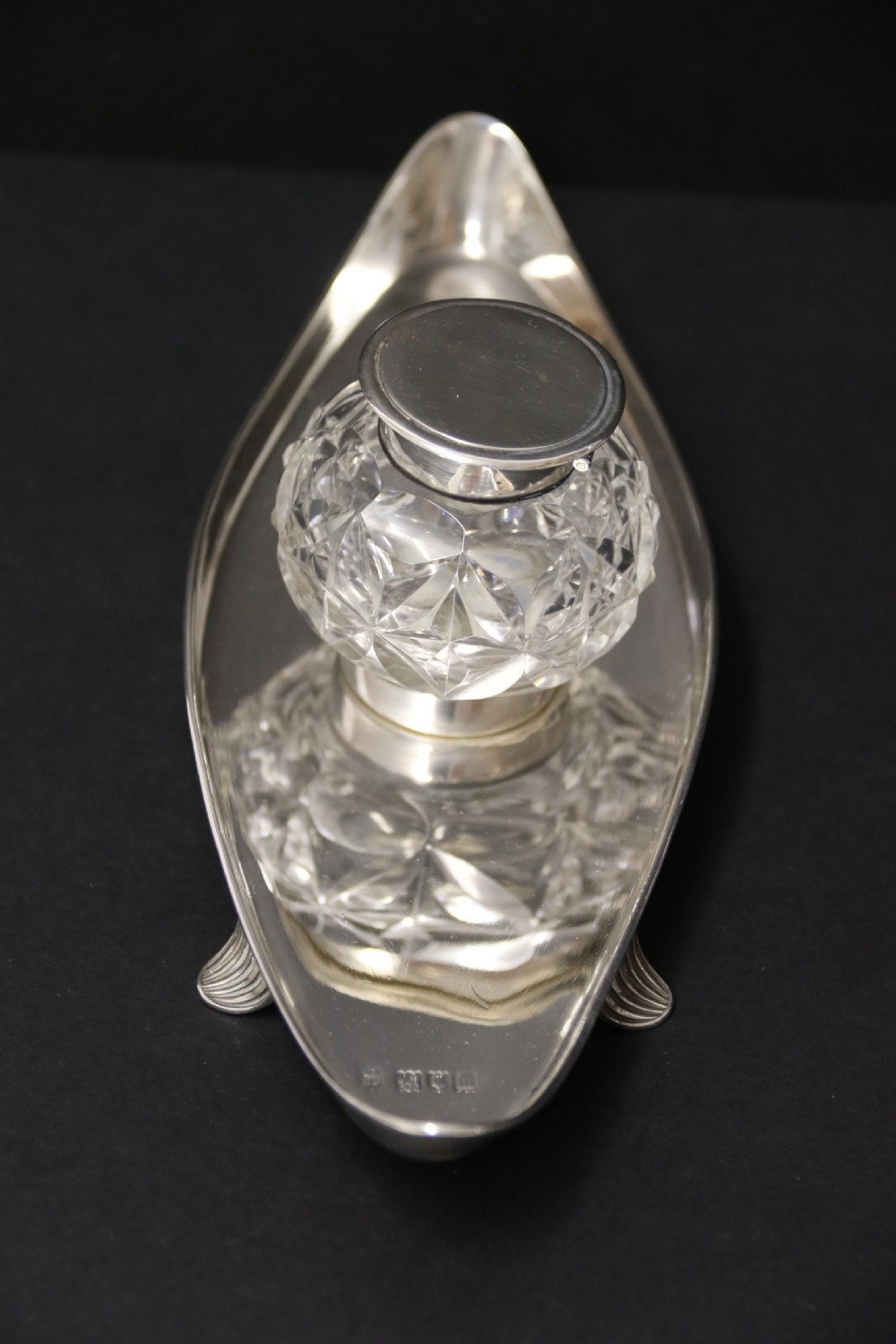 A fine Edwardian Silver Desk Inkstand. View VIII