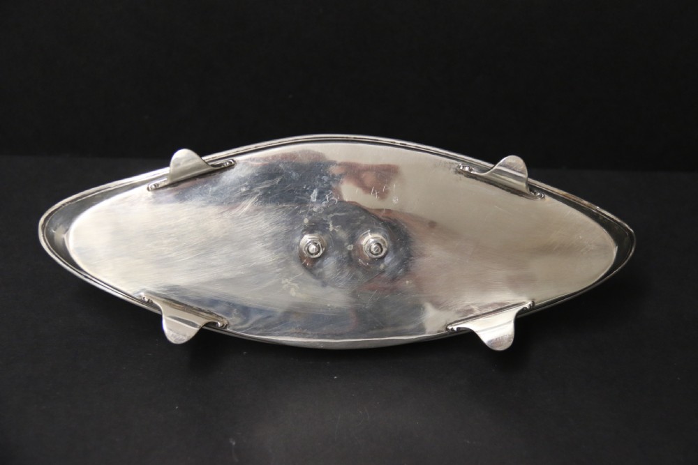 A fine Edwardian Silver Desk Inkstand. View XI