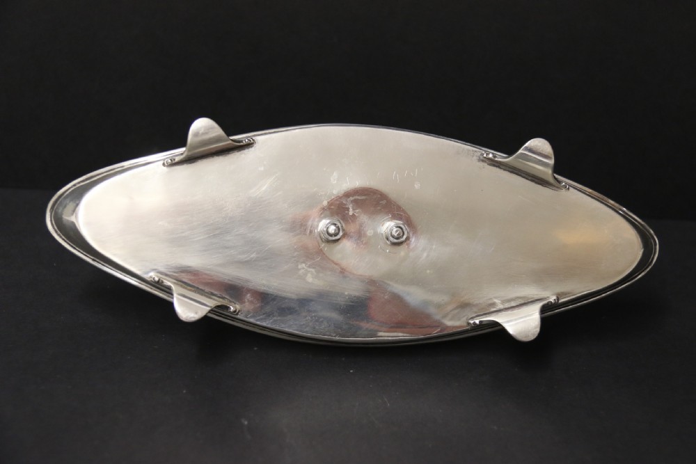 A fine Edwardian Silver Desk Inkstand. View XII