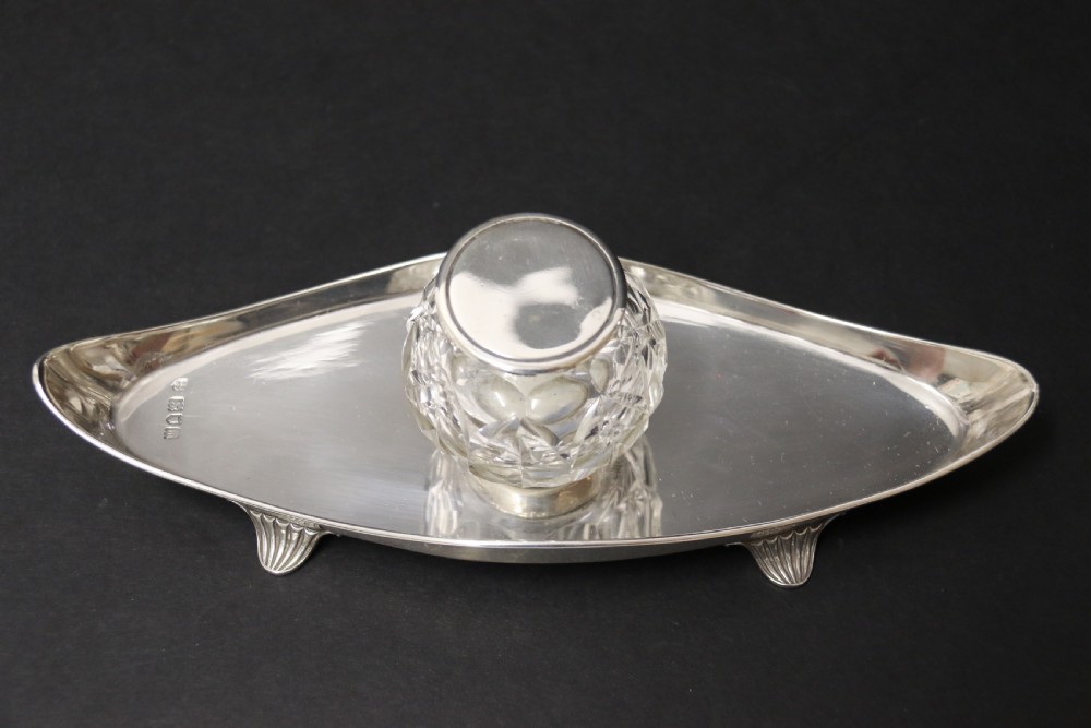 A fine Edwardian Silver Desk Inkstand. View XIV