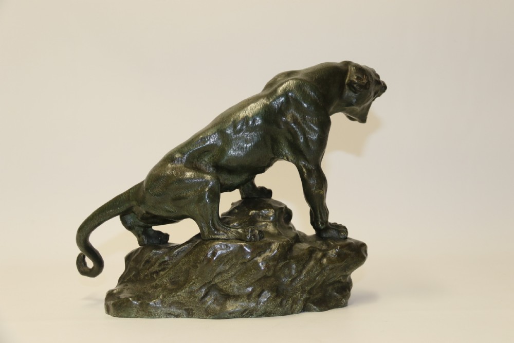 An early 20th Century Bronze Study of a Panther by Thomas Cartier View II