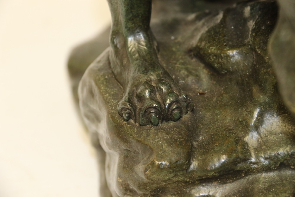 An early 20th Century Bronze Study of a Panther by Thomas Cartier View VII