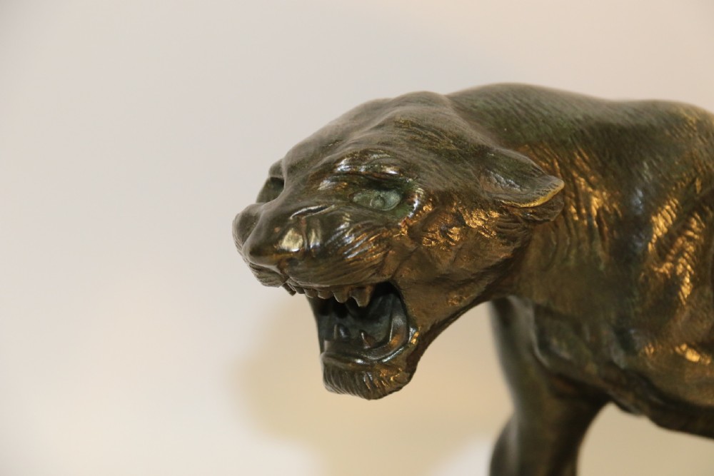 An early 20th Century Bronze Study of a Panther by Thomas Cartier View IX