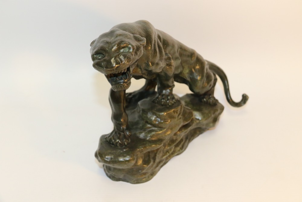 An early 20th Century Bronze Study of a Panther by Thomas Cartier View X