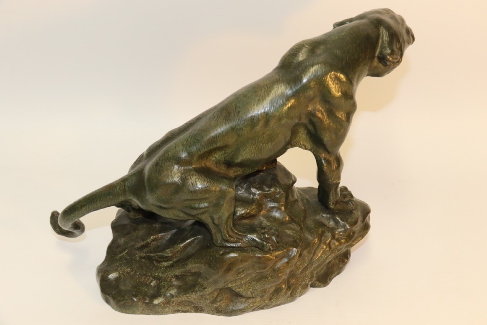 An early 20th Century Bronze Study of a Panther by Thomas Cartier View XII