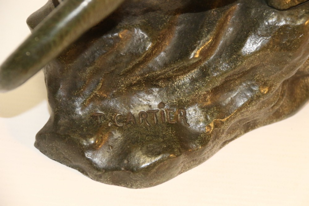An early 20th Century Bronze Study of a Panther by Thomas Cartier View XIV