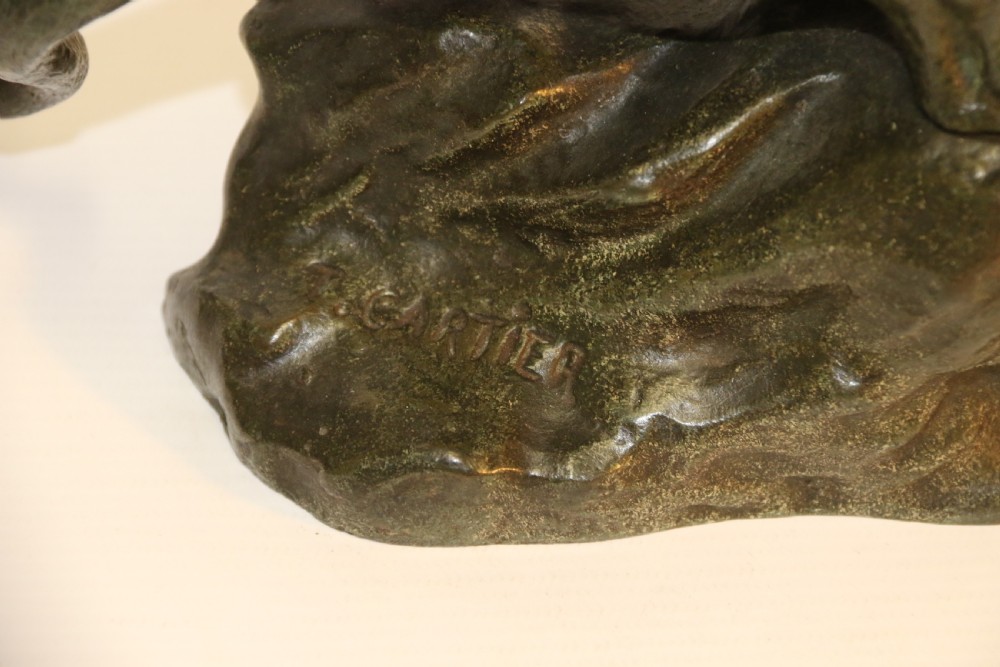 An early 20th Century Bronze Study of a Panther by Thomas Cartier View XV