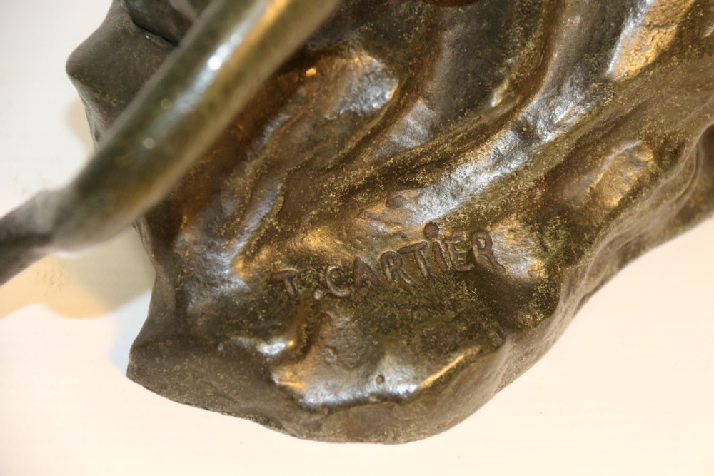 An early 20th Century Bronze Study of a Panther by Thomas Cartier View XVI