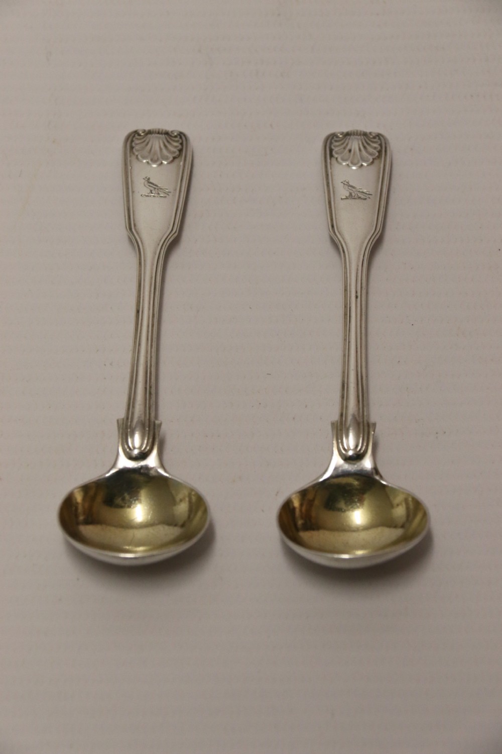 A fine pair of Antique early Victorian Silver Salt Spoons. View III