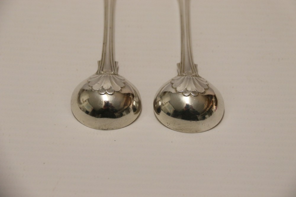 A fine pair of Antique early Victorian Silver Salt Spoons. View VII