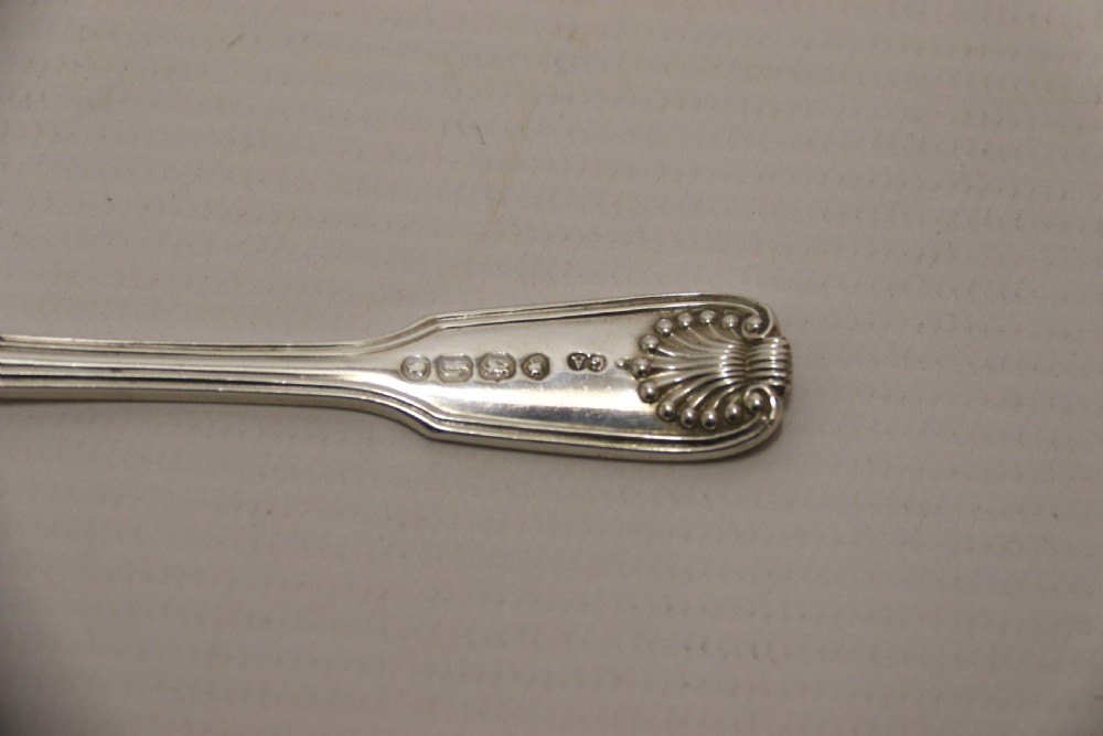 A fine pair of Antique early Victorian Silver Salt Spoons. View IX
