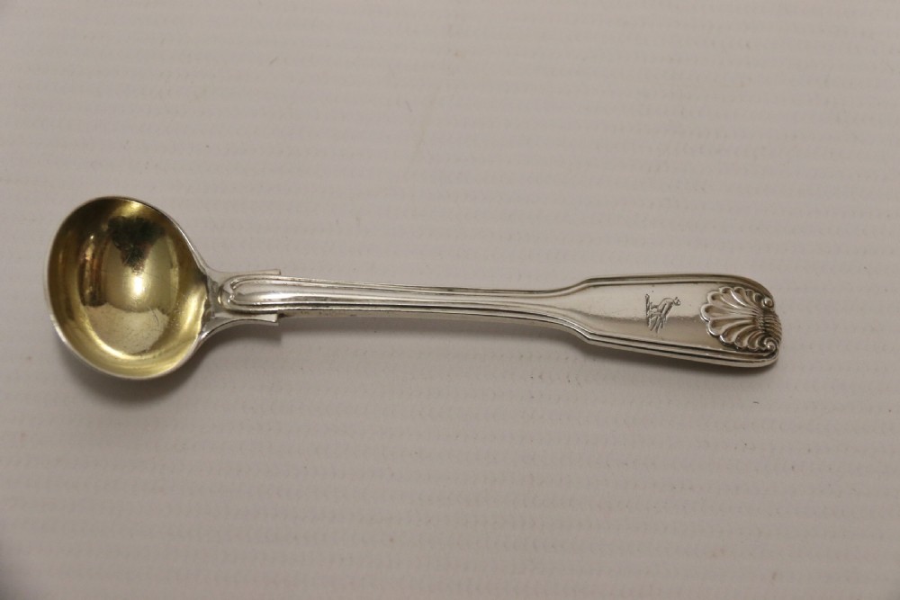A fine pair of Antique early Victorian Silver Salt Spoons. View X