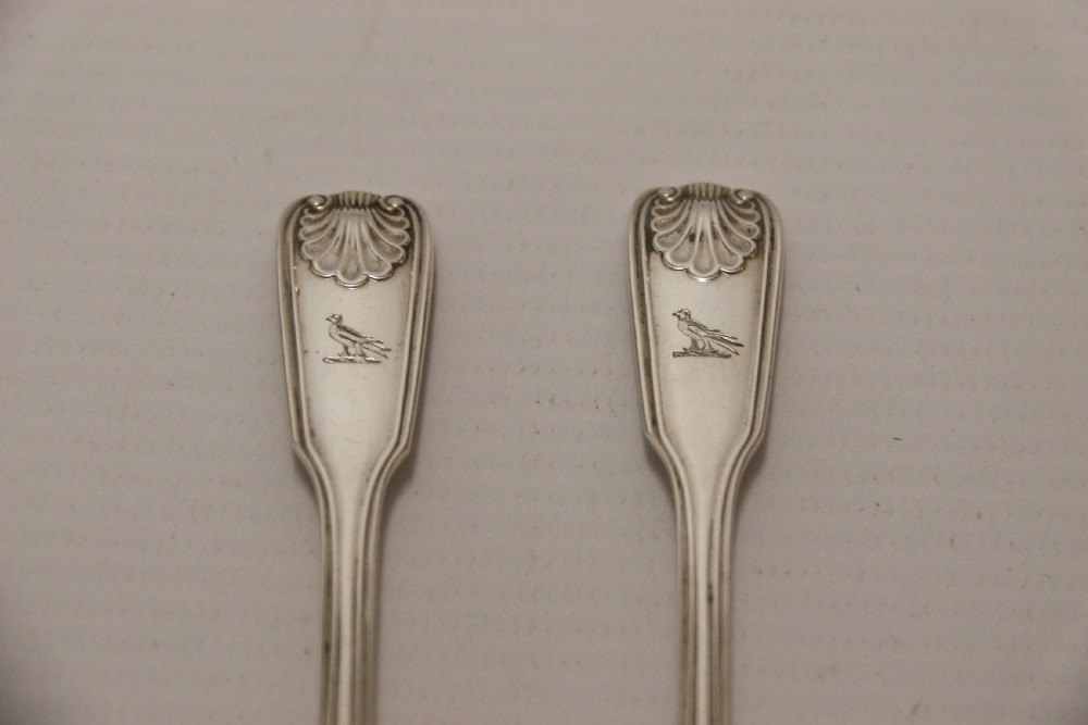 A fine pair of Antique early Victorian Silver Salt Spoons. View XIII