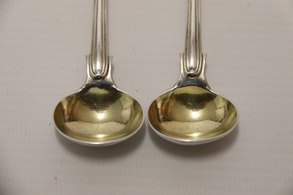 A fine pair of Antique early Victorian Silver Salt Spoons. View XIV