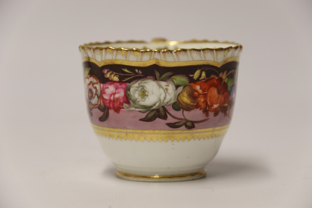 A fine Antique English hand painted Coalport porcelain Cabinet Trio. View IV