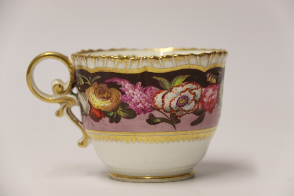 A fine Antique English hand painted Coalport porcelain Cabinet Trio. View V