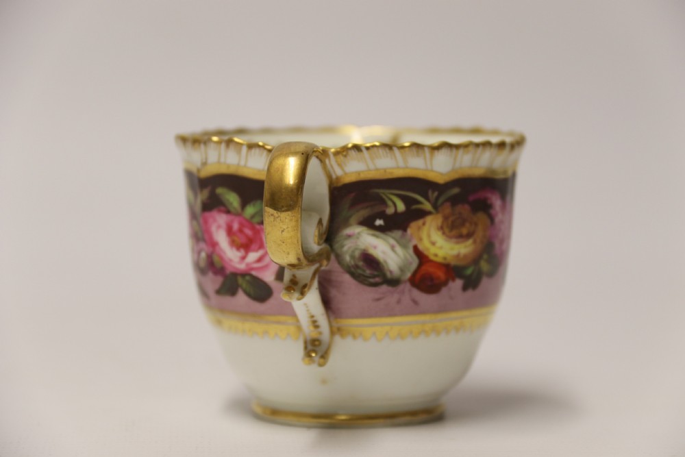 A fine Antique English hand painted Coalport porcelain Cabinet Trio. View VI