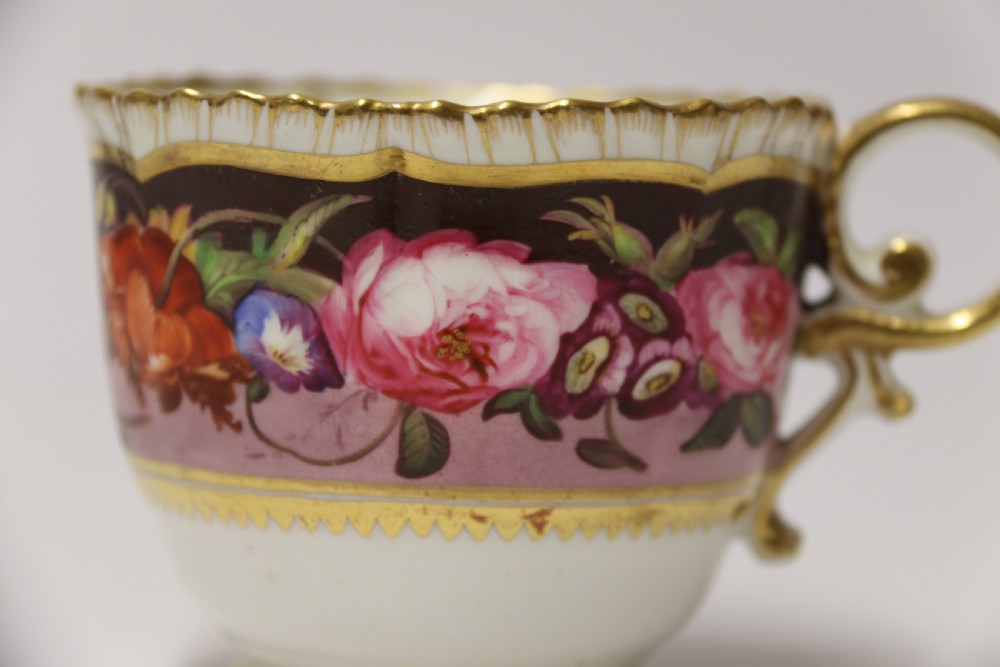 A fine Antique English hand painted Coalport porcelain Cabinet Trio. View VII