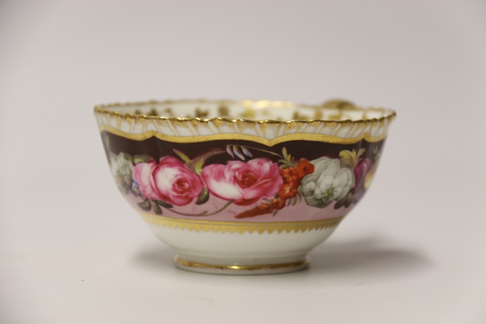 A fine Antique English hand painted Coalport porcelain Cabinet Trio. View X