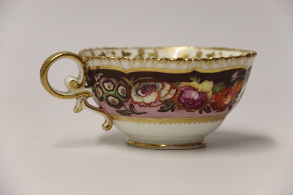 A fine Antique English hand painted Coalport porcelain Cabinet Trio. View XII