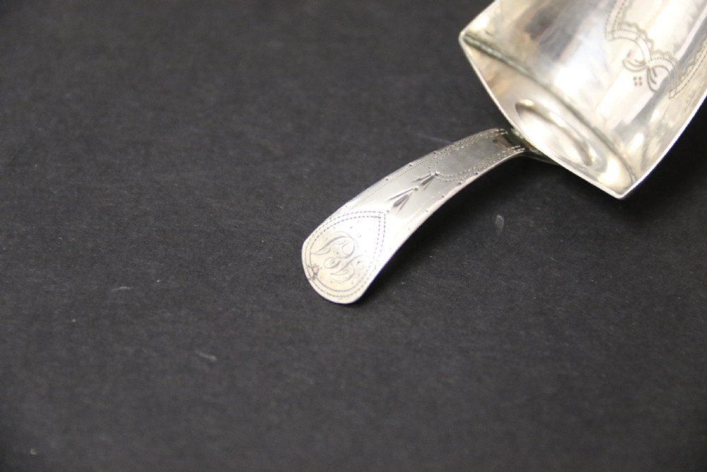 An antique silver George III Tea Caddy Spoon View III