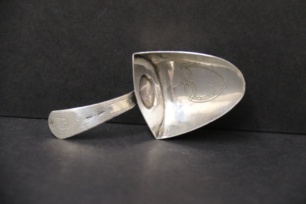 An antique silver George III Tea Caddy Spoon View IV