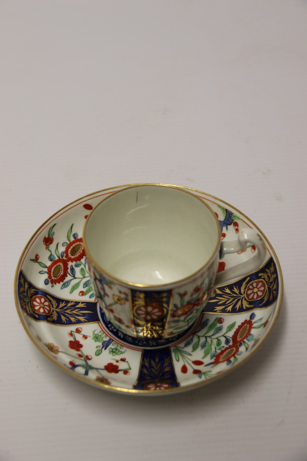 A fine Antique English Dr Wall First Period Worcester Cup and Saucer View XII