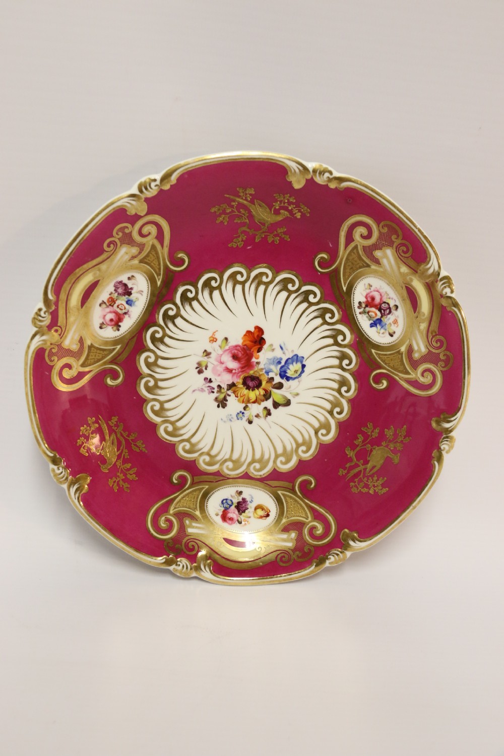 An  Antique English early 19th C Hand Painted Shallow Dish by Daniel  Factory 