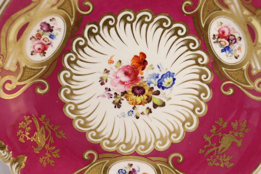 An  Antique English early 19th C Hand Painted Shallow Dish by Daniel  Factory  View II