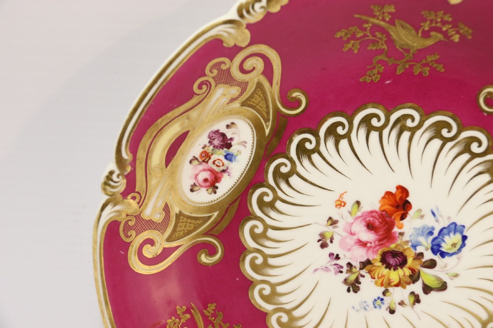 An  Antique English early 19th C Hand Painted Shallow Dish by Daniel  Factory  View III