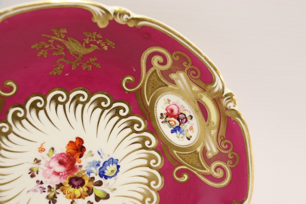 An  Antique English early 19th C Hand Painted Shallow Dish by Daniel  Factory  View IV