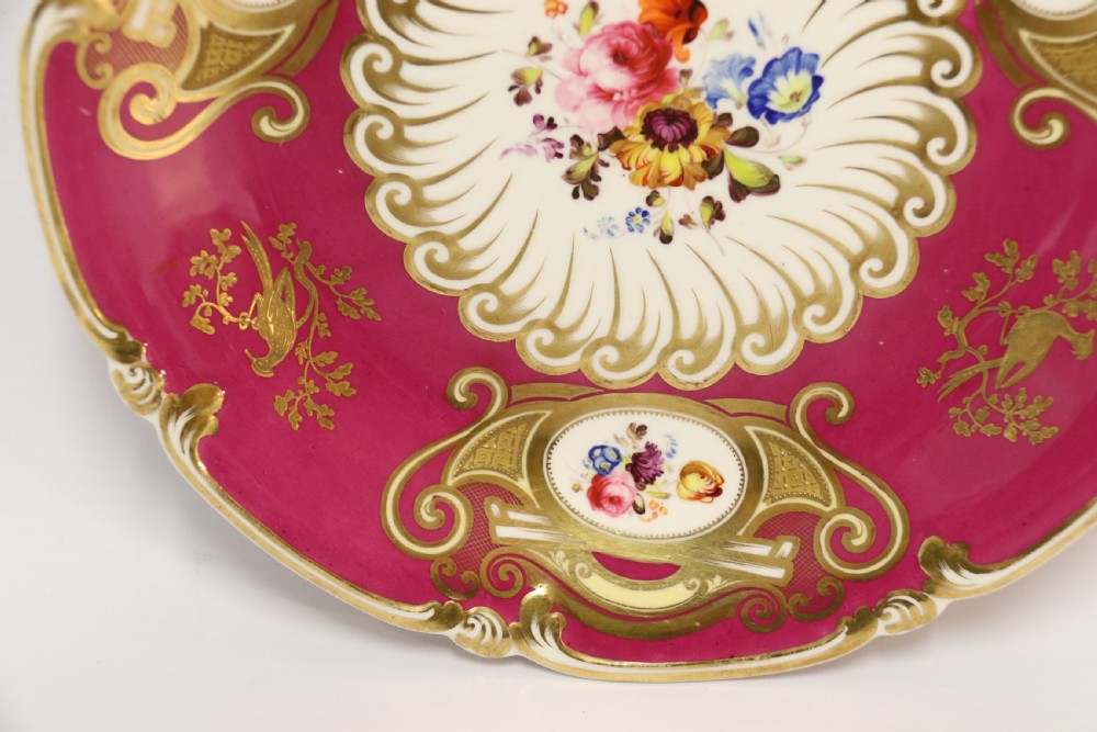 An  Antique English early 19th C Hand Painted Shallow Dish by Daniel  Factory  View VI
