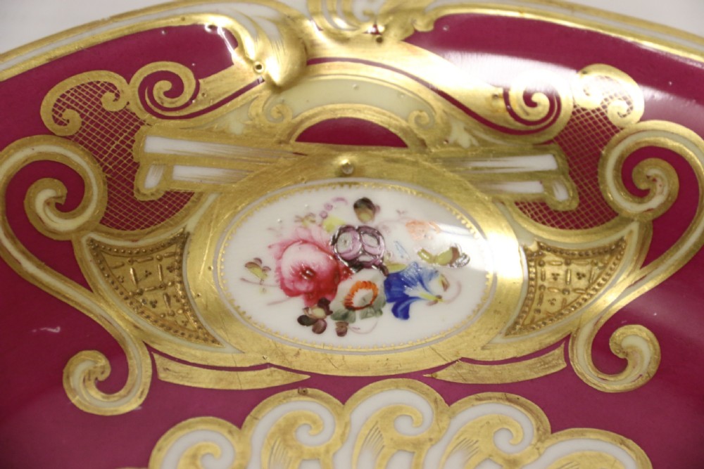 An  Antique English early 19th C Hand Painted Shallow Dish by Daniel  Factory  View XI