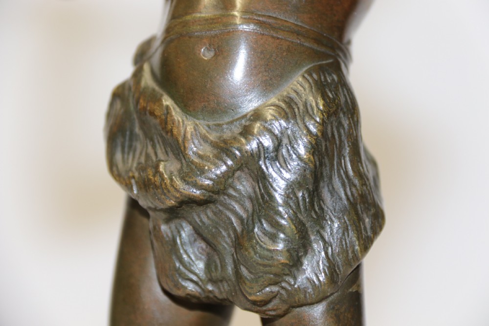 A Fine Bronze Study of a Boy Playing a Flute by Attiwo Fagioli View VII