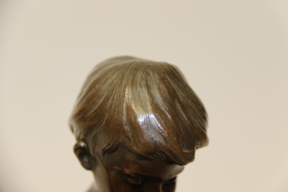 A Fine Bronze Study of a Boy Playing a Flute by Attiwo Fagioli View XI