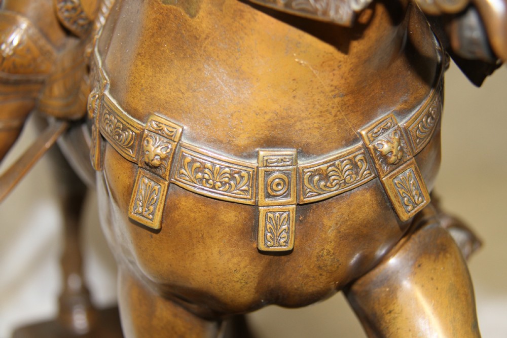 A Magnificent 19th C Grand Tour Bronze study of Bartolomeo Colleoni on Horseback by Verrocchio View XV