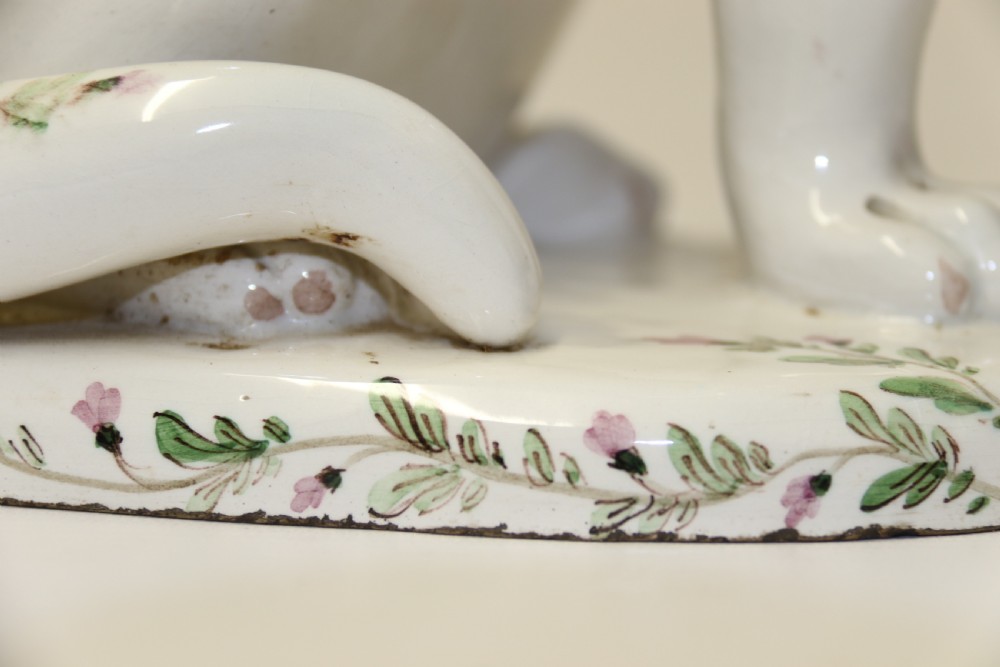 A large French early 20th C hand painted faience Pottery Cat. View X