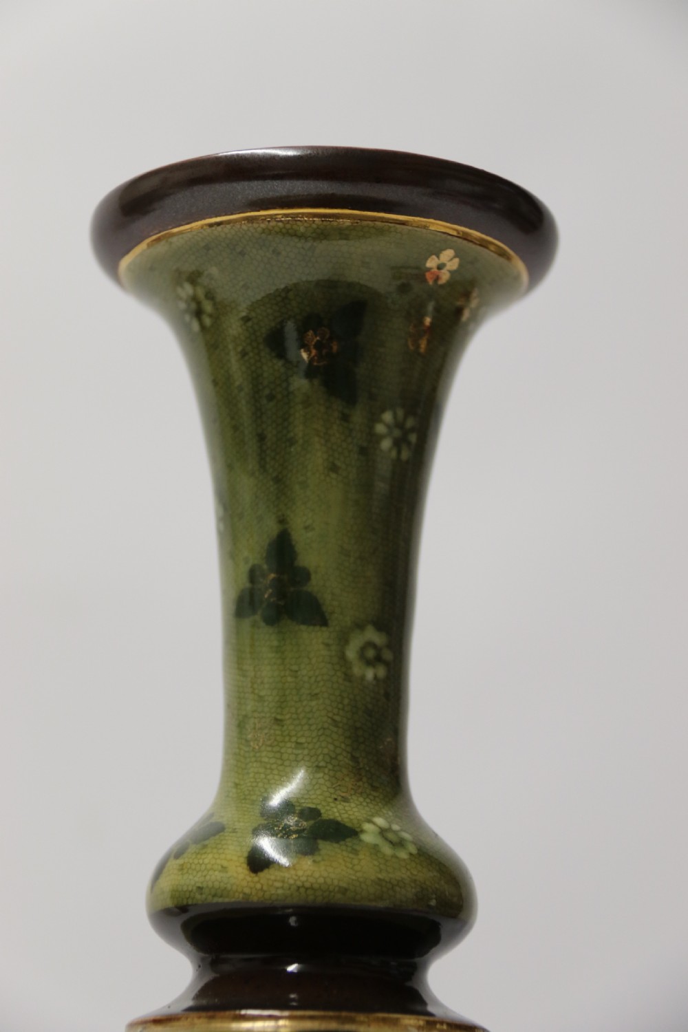 A Large Victorian Doulton Lambeth Hand Painted Vase. View VI