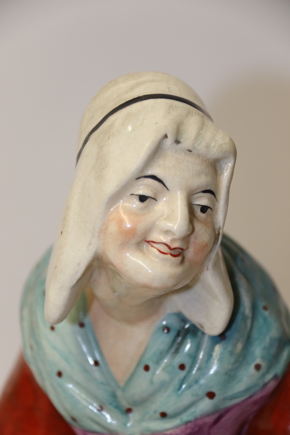 A large pair of  19th C Staffordshire Pottery Seated figures. View VII