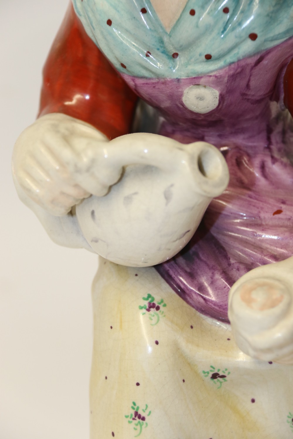 A large pair of  19th C Staffordshire Pottery Seated figures. View VIII