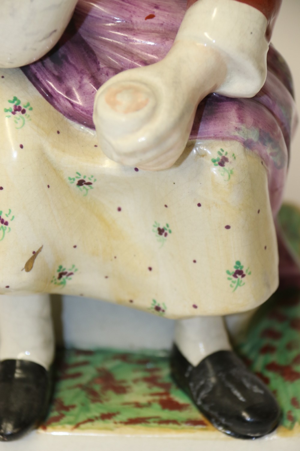 A large pair of  19th C Staffordshire Pottery Seated figures. View IX