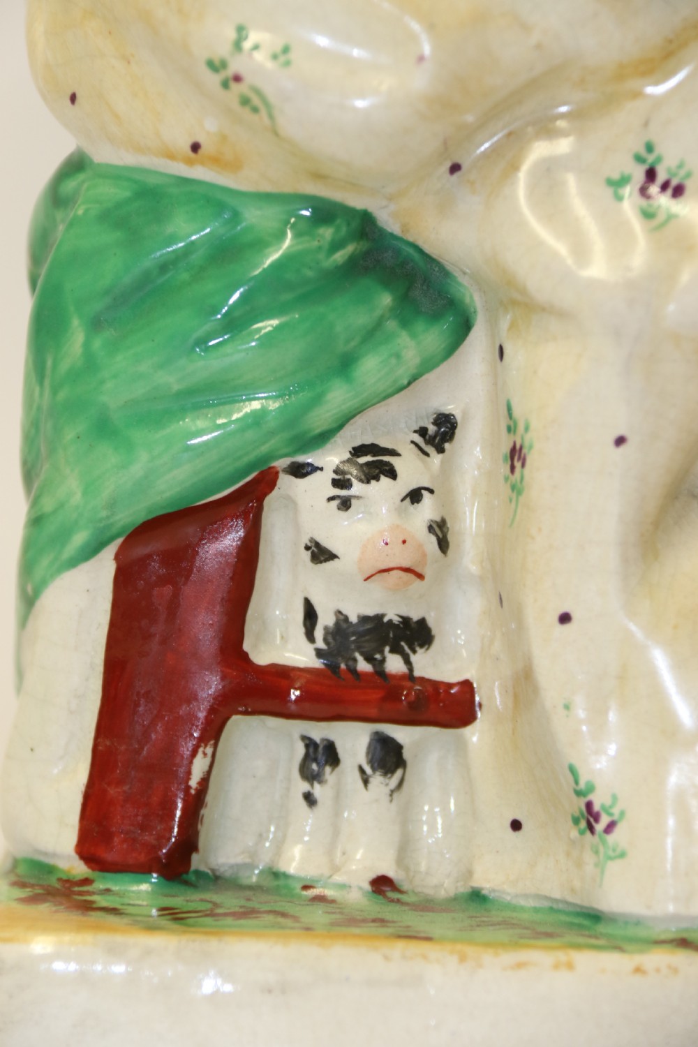 A large pair of  19th C Staffordshire Pottery Seated figures. View XVI