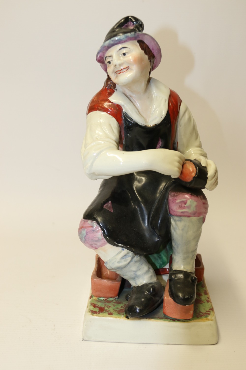 A large pair of  19th C Staffordshire Pottery Seated figures. View XVII