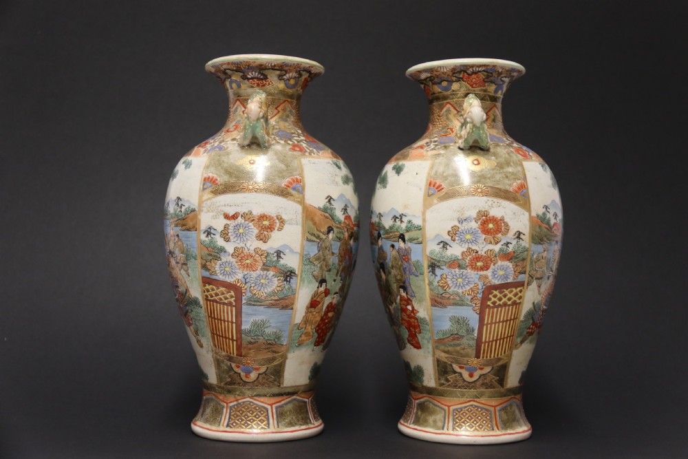 A pair of Japanese Satsuma Vases View VI