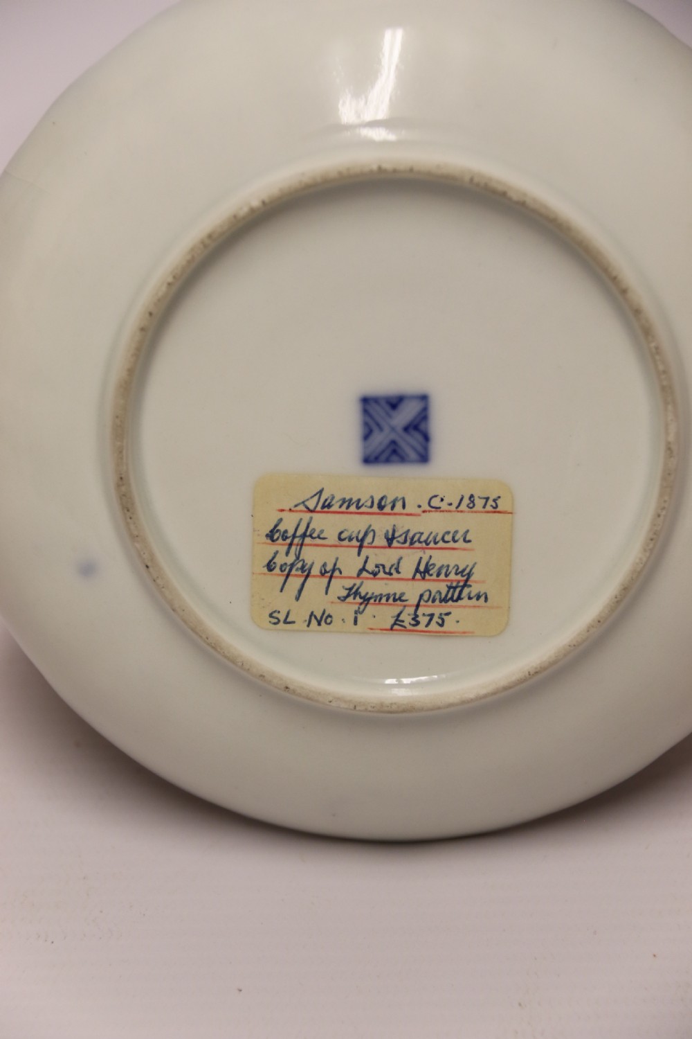 A Lord Henry Thynne First Period Worcester Coffee Can and Saucer by Samson C 1875 View X
