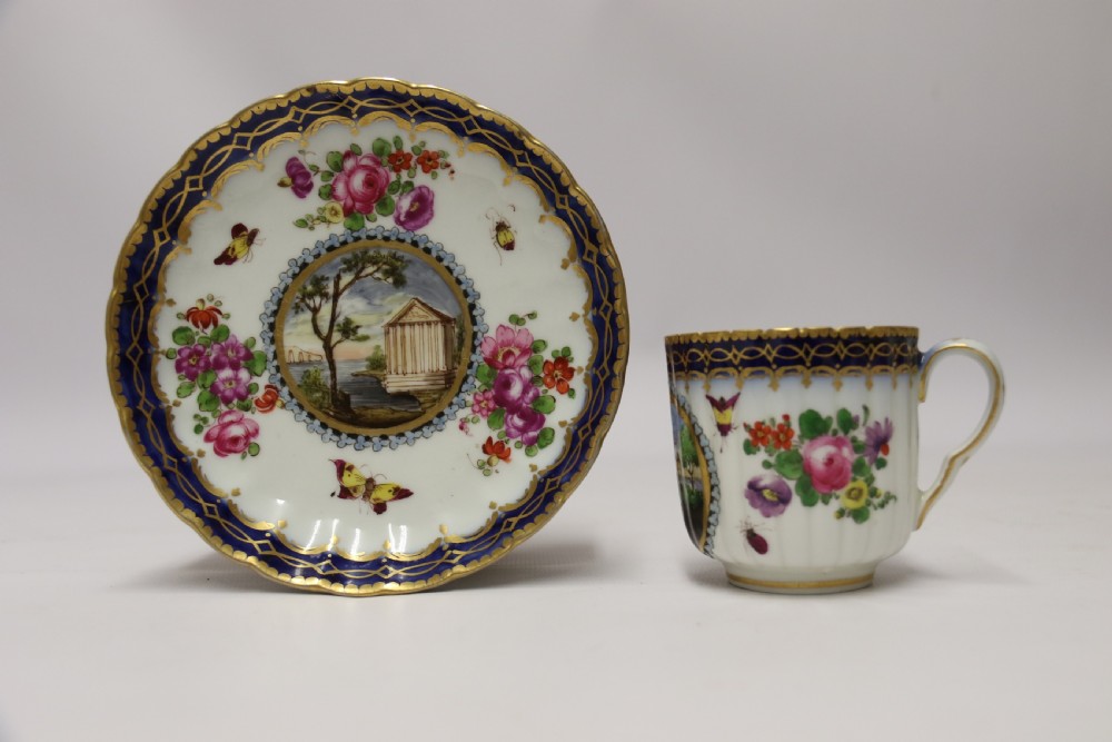 A Lord Henry Thynne First Period Worcester Coffee Can and Saucer by Samson C 1875 View XVIII