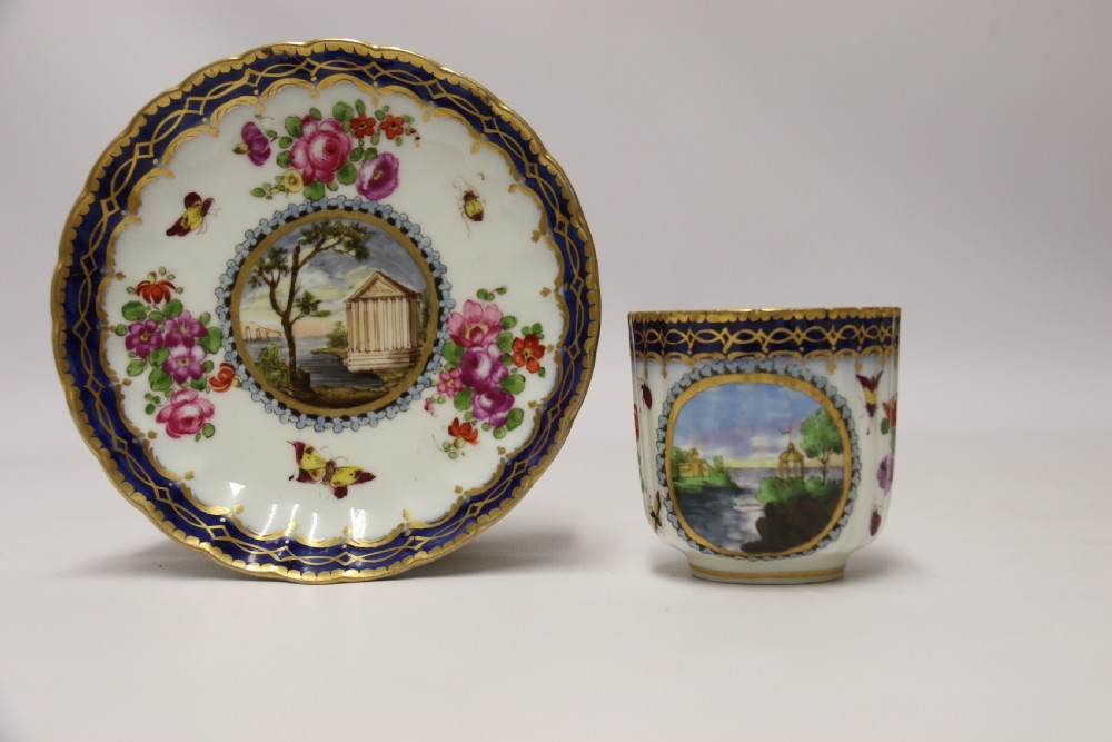 A Lord Henry Thynne First Period Worcester Coffee Can and Saucer by Samson C 1875 View XIX