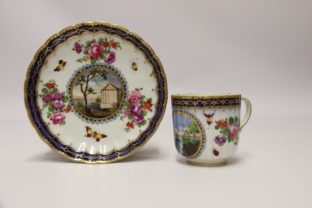 A Lord Henry Thynne First Period Worcester Coffee Can and Saucer by Samson C 1875 View XXII